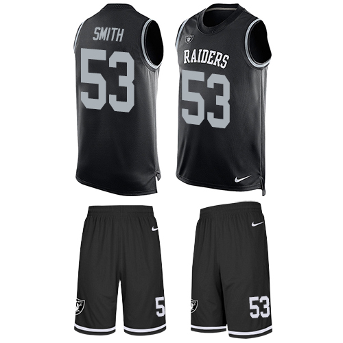 Men's Limited Malcolm Smith Nike Jersey Black - #53 Tank Top Suit NFL Oakland Raiders